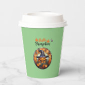 Hallo Scary Hallowe'en Pumpkin Papieren Bekers (Achterkant)