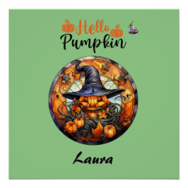 Hallo Scary Hallowe'en Pumpkin Perfect Poster