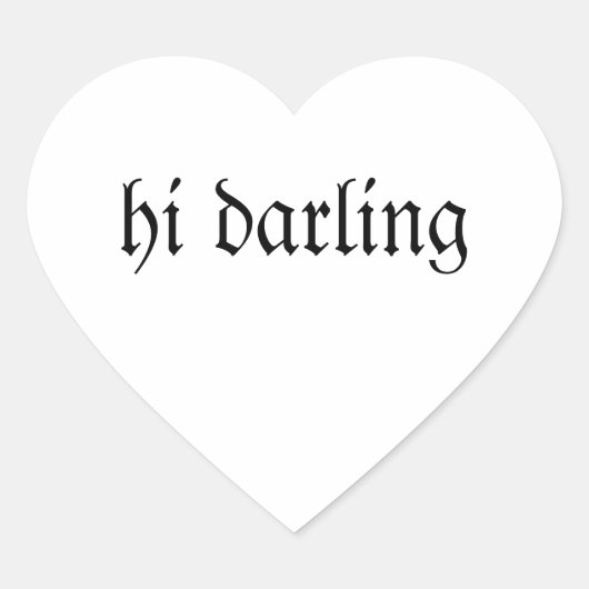 Hallo schat hart sticker (Voorkant)