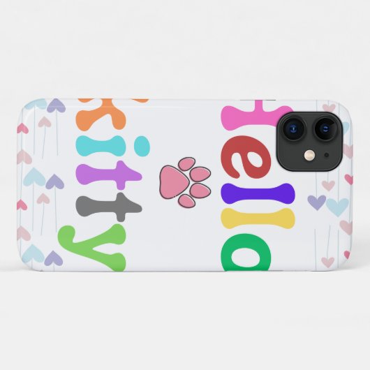 hallo Schattig kat. Case-Mate iPhone Case (Achterkant (horizontaal))