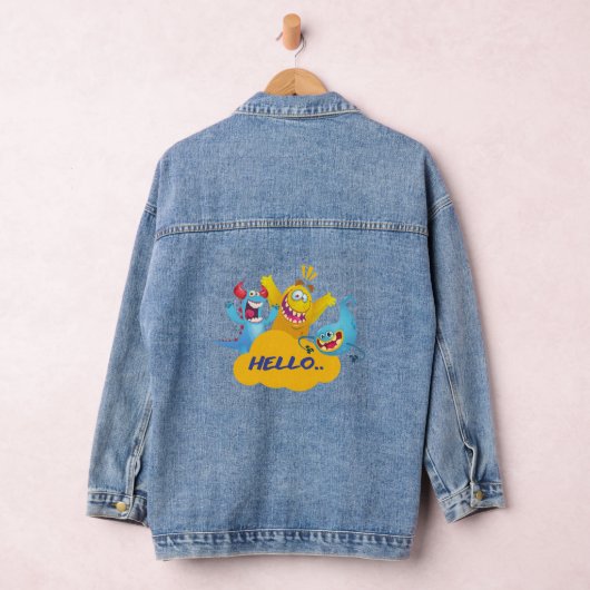 hallo schattig monster zeg denim jacket (Hangar)