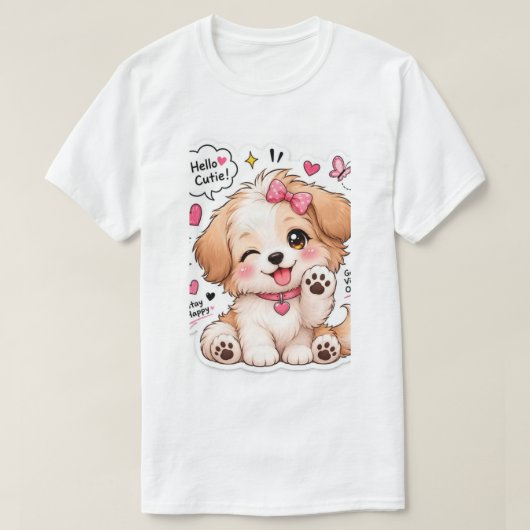 Hallo Schattig T-shirt (Design voorkant)