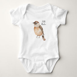hallo schattige birdie Oranje bruine Waterverf Romper