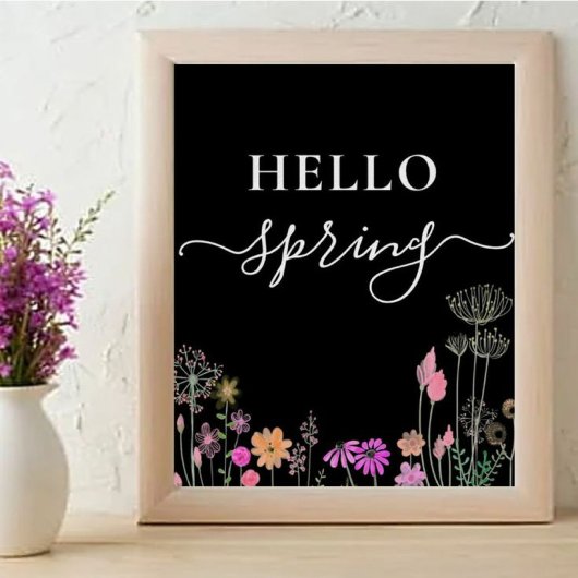 hallo schattige bloemen bloemen poster