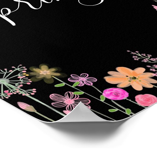 hallo schattige bloemen bloemen poster (Hoek)