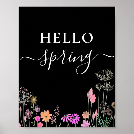 hallo schattige bloemen bloemen poster (Voorkant)