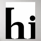 Hallo, Schattige chic minimalistisch, zwart-wit mo Poster (Voorkant)
