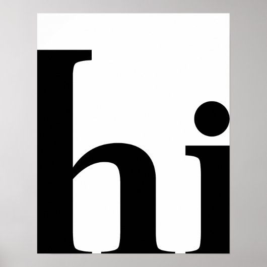 Hallo, Schattige chic minimalistisch, zwart-wit mo Poster (Voorkant)