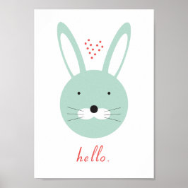 'Hallo' schattige konijnenposter Poster
