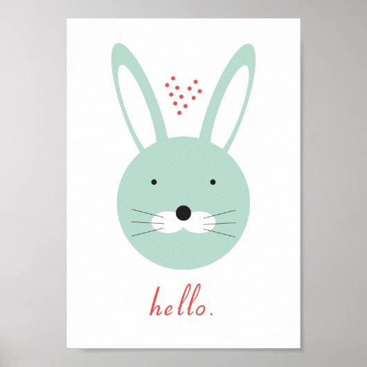 'Hallo' schattige konijnenposter Poster (Voorkant)