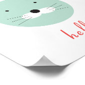 'Hallo' schattige konijnenposter Poster (Hoek)