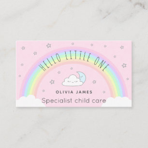 hallo schattige regenboogmaan wolkenkrabber visitekaartje