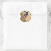 Hallo Schattigee Golden Retriever Puppy Dog Sticke Ronde Sticker (Tas)