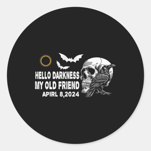 Hallo Schedel Crow Ronde Sticker (Voorkant)