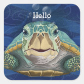 Hallo Schildpad Aanpasbare Sticker (Voorkant)