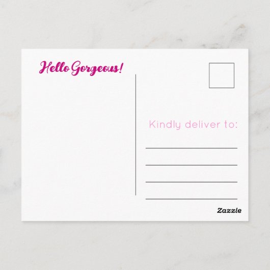 Hallo Schone Galentine's Day Mooie Roze Hart Briefkaart (Achterkant)
