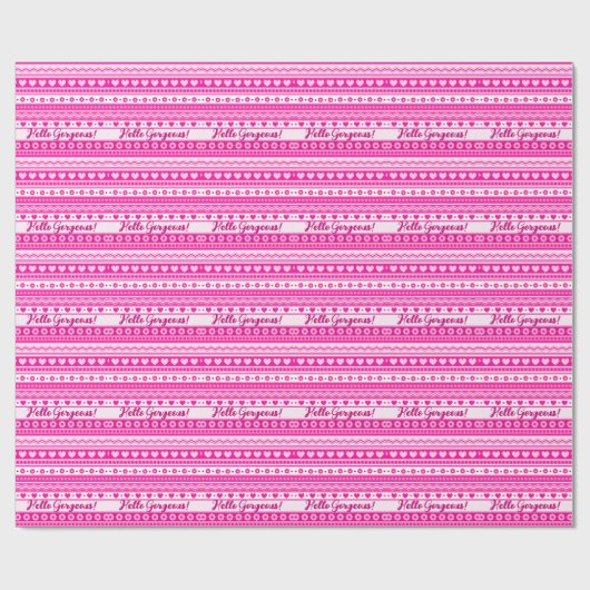 Hallo Schone Galentine's Day Mooie Roze Harten Cadeaupapier (Vlak)