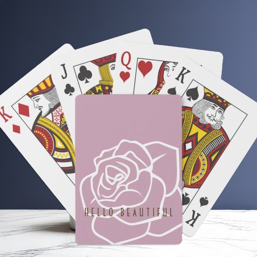 Hallo Schone - Moderne Chic Roze Roos Pokerkaarten