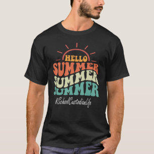 Hallo School bewaarder Groovy Laatste dag van scho T-shirt