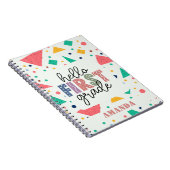 Hallo School Grade kleurrijke geometrische aangepa Notitieboek (Rechterzijde)