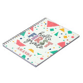 Hallo School Grade kleurrijke geometrische aangepa Notitieboek (Linkerzijde)