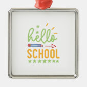 Hallo school metalen ornament (Voorkant)