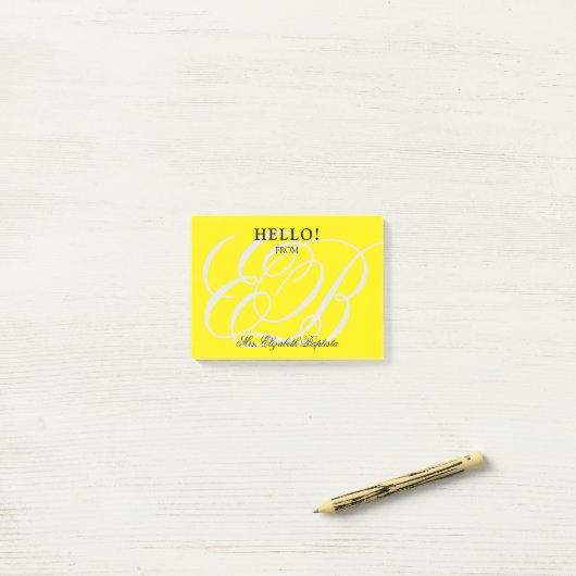 Hallo School Teacher Post-it® Notes (Op bureau)