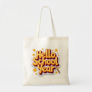 Hallo Schooljaar Retro Zonneburst Leraren Tas