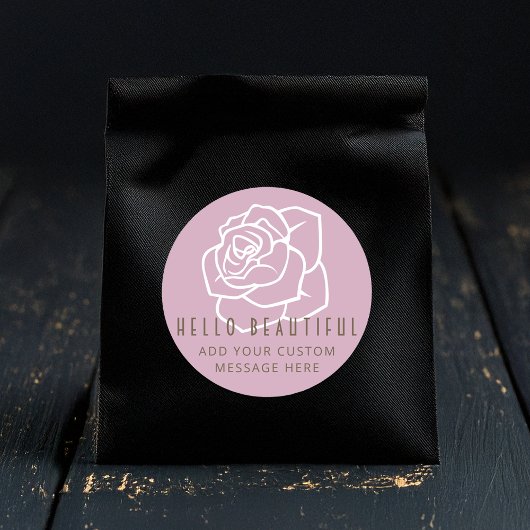 Hallo Schoonheid - Moderne Chic Roze Roos Ronde Sticker
