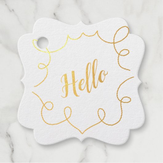 Hallo Scribble metallic print Bedankjes Labels (Voorkant)