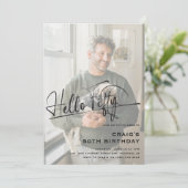 Hallo Script € 50 Minimale foto 50ste verjaardag Kaart (Staand voorkant)