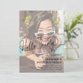 Hallo Script # Dertig minimale foto 30e verjaardag Kaart (Staand voorkant)