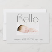 hallo script moderne grijze, eenvoudige, minimale  aankondiging (Voorkant)