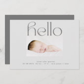 hallo script moderne grijze, eenvoudige, minimale aankondiging (Voorkant / Achterkant)