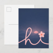 "hallo" Script Mountain Sunset Design Aankondigingskaart (Voorkant / Achterkant)