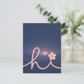 "hallo" Script Mountain Sunset Design Aankondigingskaart (Staand voorkant)