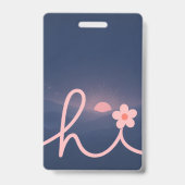 "hallo" Script Mountain Sunset Design Badge (Voorzijde)
