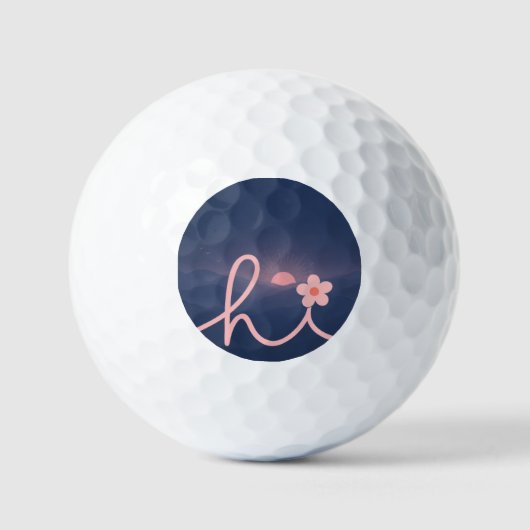 "hallo" Script Mountain Sunset Design Golfballen (Voorkant)