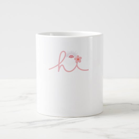 "hallo" Script Mountain Sunset Design Grote Koffiekop (Voorkant)