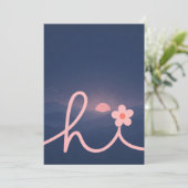 "hallo" Script Mountain Sunset Design Kaart (Staand voorkant)
