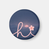 "hallo" Script Mountain Sunset Design Magneet (Voorkant)