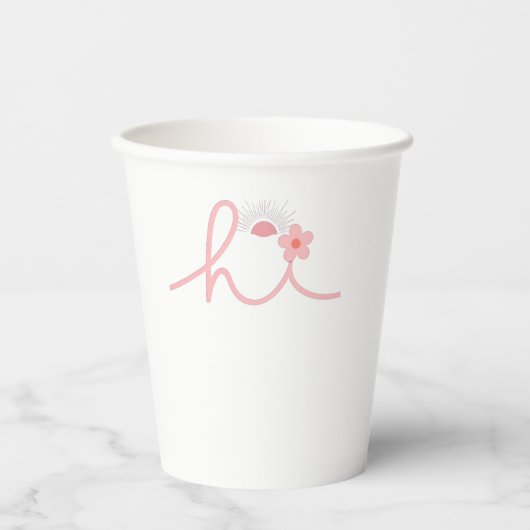 "hallo" Script Mountain Sunset Design Papieren Bekers (Voorkant)