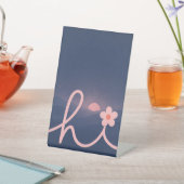 "hallo" Script Mountain Sunset Design Reclamebord Met Voetstuk (Insitu)