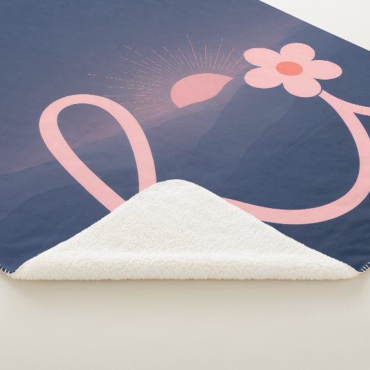 "hallo" Script Mountain Sunset Design Sherpa Deken (3/4)