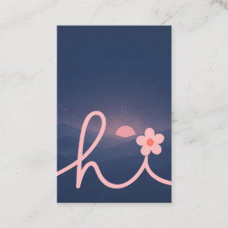 "hallo" Script Mountain Sunset Design Visitekaartje