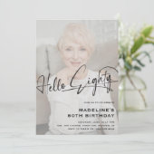 Hallo Script > Tachtig minimale foto 80ste verjaar Kaart (Staand voorkant)