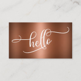 Hallo Script Typografie Over Glad Nep Koper Visitekaartje