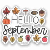 hallo september sticker (Voorkant)