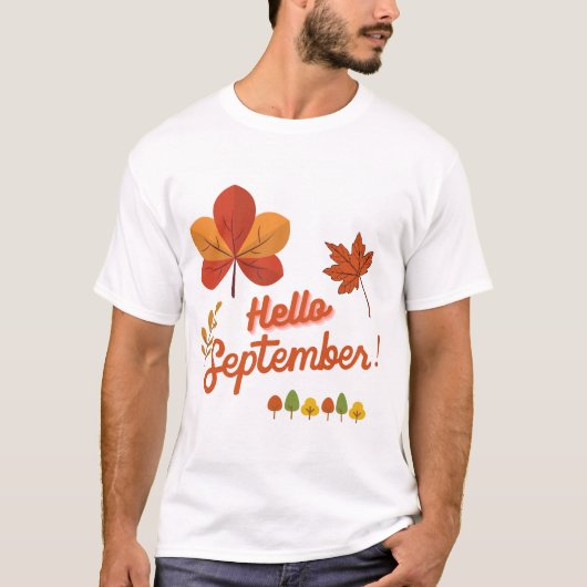 HALLO SEPTEMBRE WELKOM HERFST T-SHIRT (Voorkant)