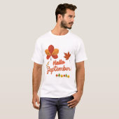HALLO SEPTEMBRE WELKOM HERFST T-SHIRT (Voorkant volledig)